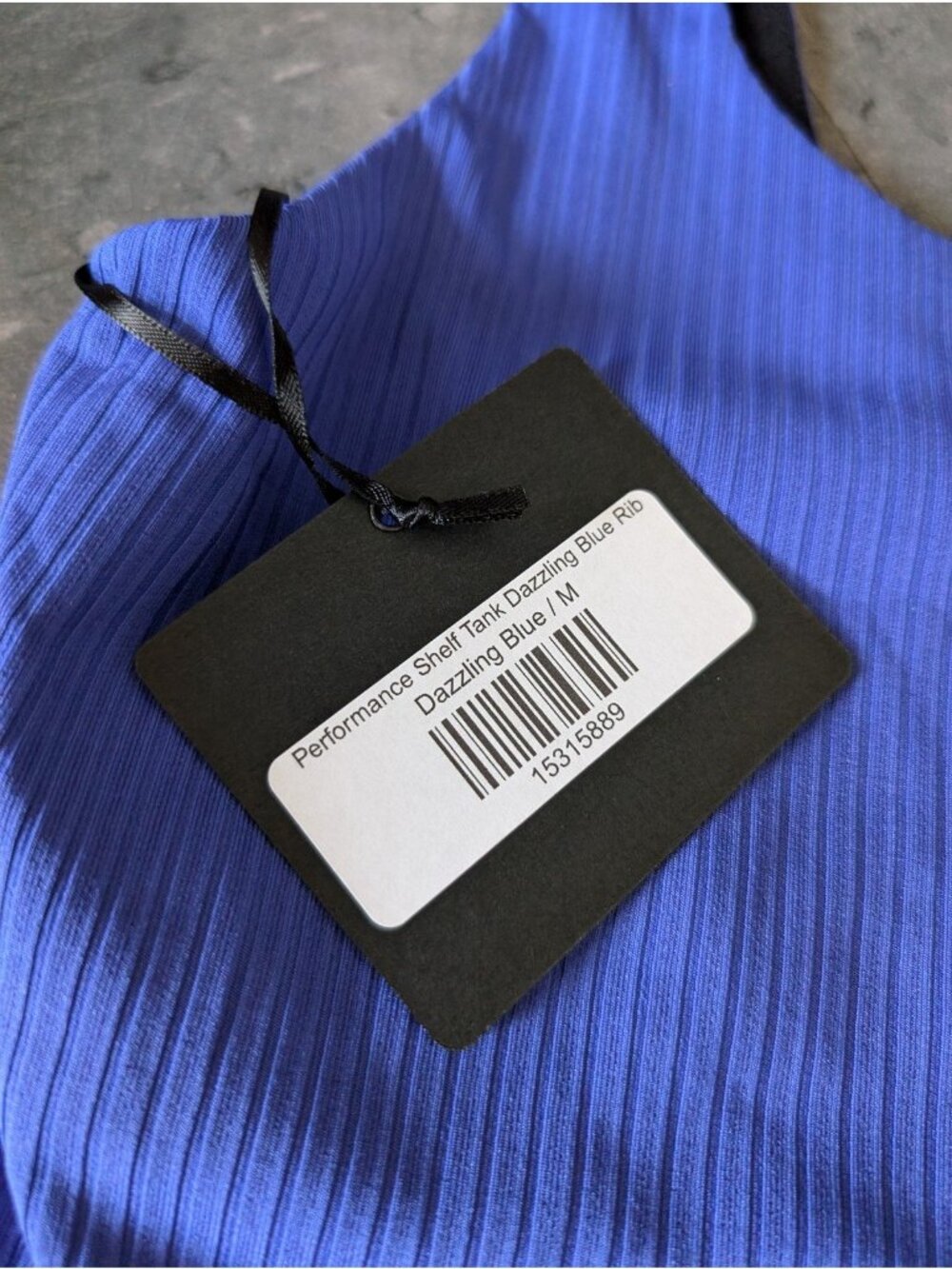 DYI Ribbed Performance Shelf Tank Blue Medium - Picture 3 of 3